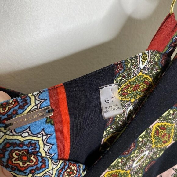 Tahari Mixed Pattern Patchwork Boho Long Maxi Dress Summer Size XS - Picture 10 of 15